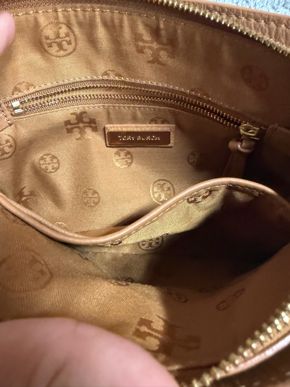 Tory Burch Ivy Crossbody Bag Brown Pebbled Leather - Picture 10 of 12